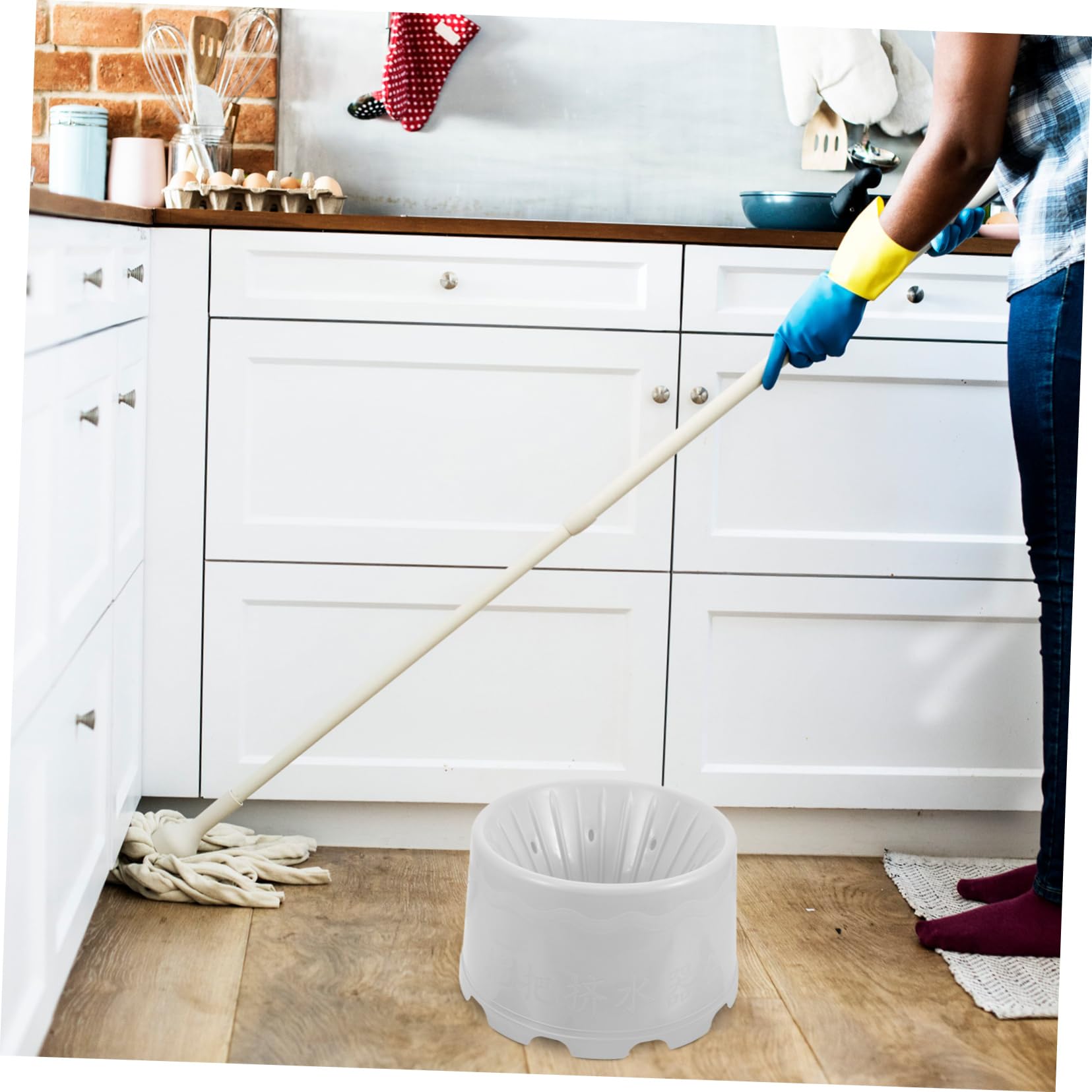Cubo de Fregona Plástico, con Orificios de Drenaje, Baño