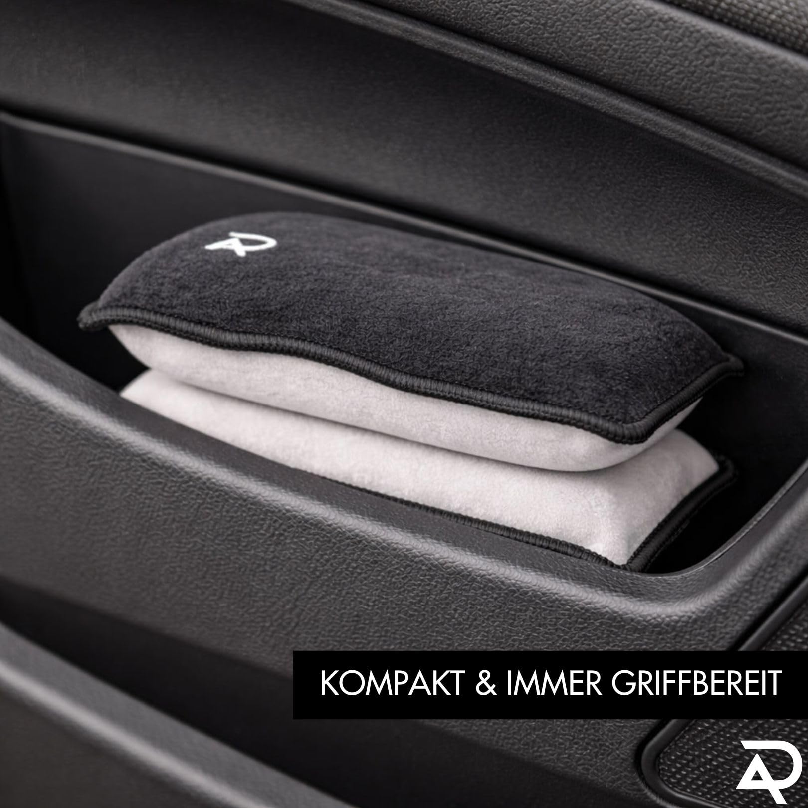 Detailing Mikrofaser Scheibenschwamm Auto 2er Set – Beschlagene Scheiben innen streifenfrei entfernen | 2in1 Reinigen & Trocknen | Saugstark & waschbar | Windschutzscheibe & Seitenfenster