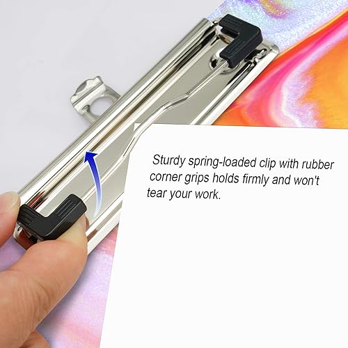 Miniatura 4 de Clips para portapapeles, 13 piezas + 52 remaches, montaje de 3.9 in, acero inoxidable resistente, perfil bajo, ligero, con resorte, agujero