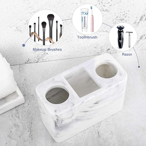 Miniatura 4 de Luxspire Soporte para cepillos de dientes 3 ranuras para cepillo de dientes eléctrico grande  organizador para encimera de baño Luxspire de 2
