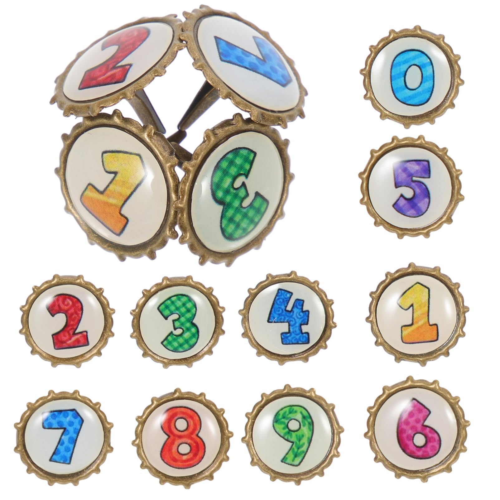 Housoutil DIY Brads 100pcs Paper Brads Round Head Decorative Nails for Scrapbooking Card Making Craft Projects