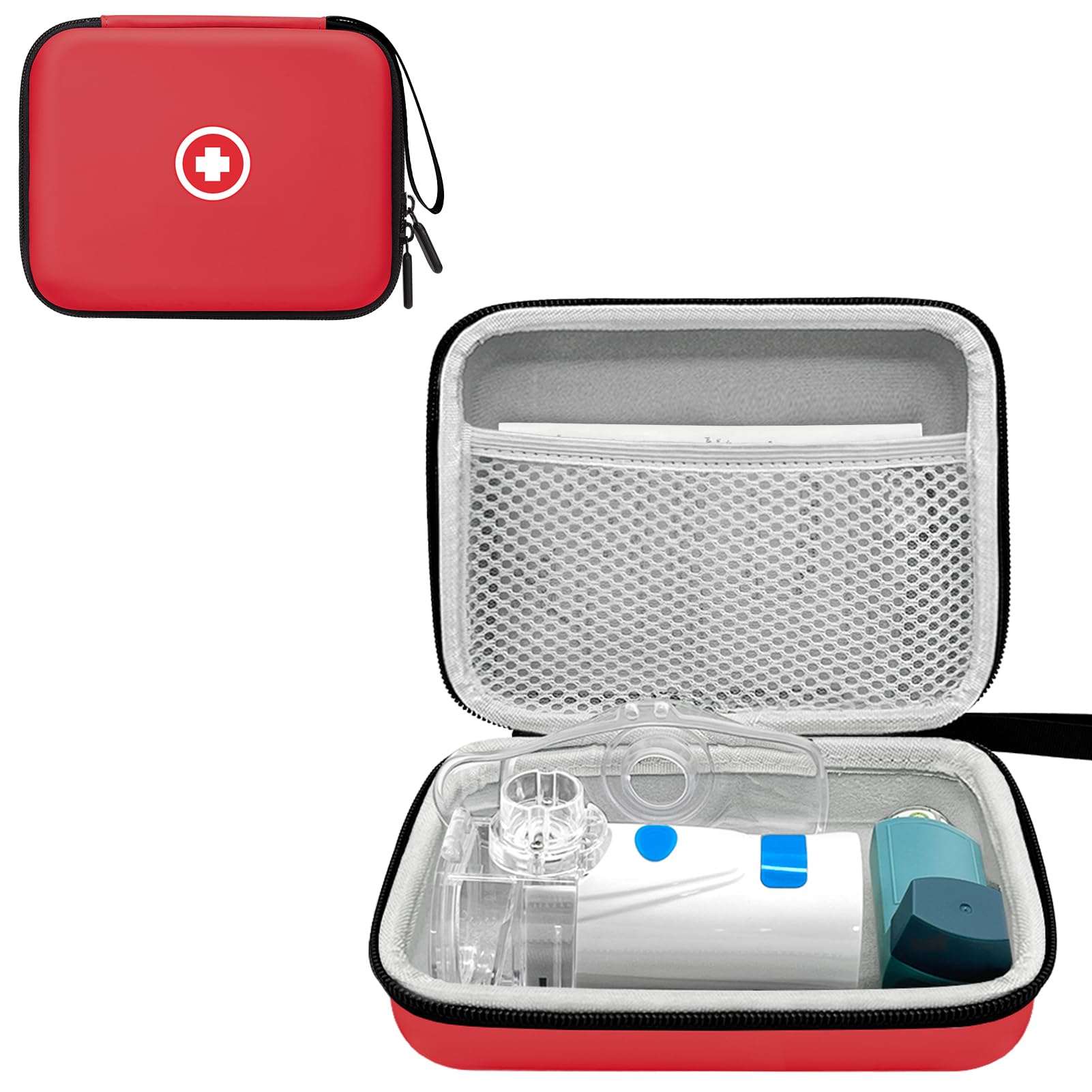 Klawdsky Carrying Case for Portable Nebulizer, Travel Medical Bag, Hard Emergency Medical Bag for Inhaler Spacer Case for Adults(Bag Only)