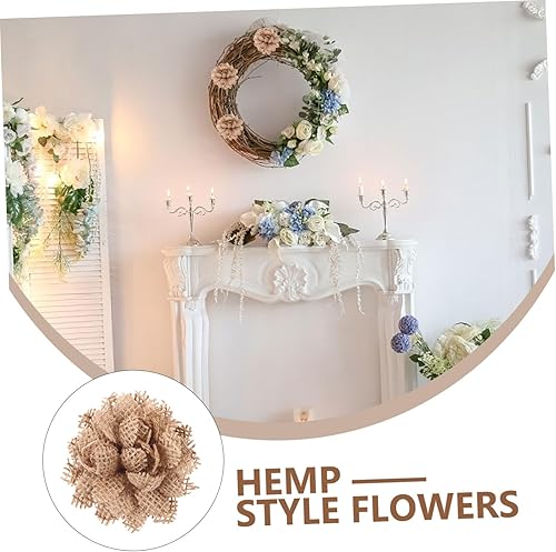 Miniatura 7 de Decoración de Navidad para decoración de boda, margaritas artificiales, 5 piezas, decoración de fiesta de boda, flores de yute, arpillera, encaje,