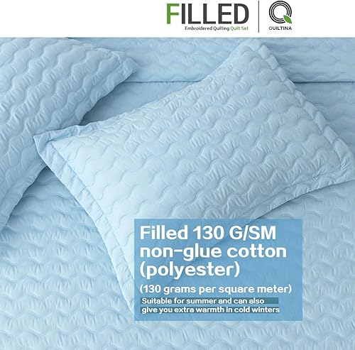 Miniatura 6 de QUILTINA Juego de edredón de tamaño Queen color gris, colcha ligera y suave de microfibra de verano, juego de ropa de cama de estilo moderno con