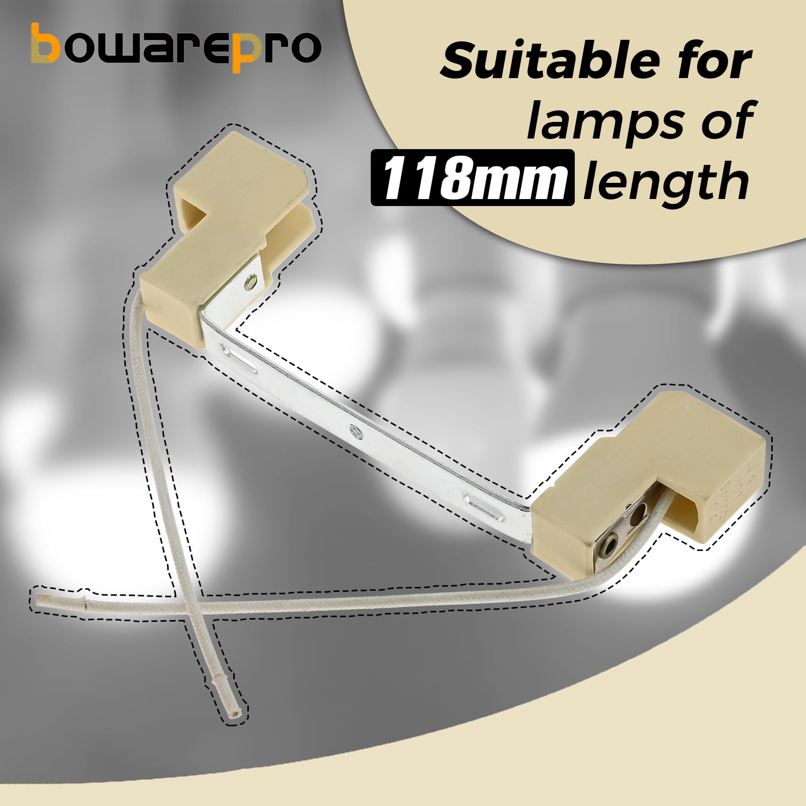 Bowarepro 118MM R7s Lamp Bulb Holder Socket, Double Ended Ceramic Light Bulb Base Holder - Image 4