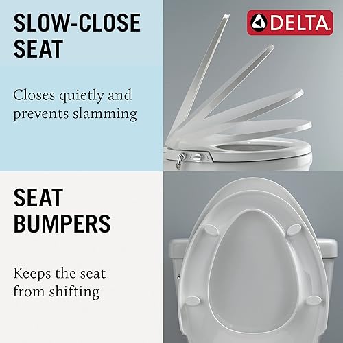 Miniatura 5 de Delta Faucet - Faucet Refresh 833004-WH - Asiento de inodoro alargado de bidé, accesorio de bidé e inodoro, para asiento de inodoro alargado,