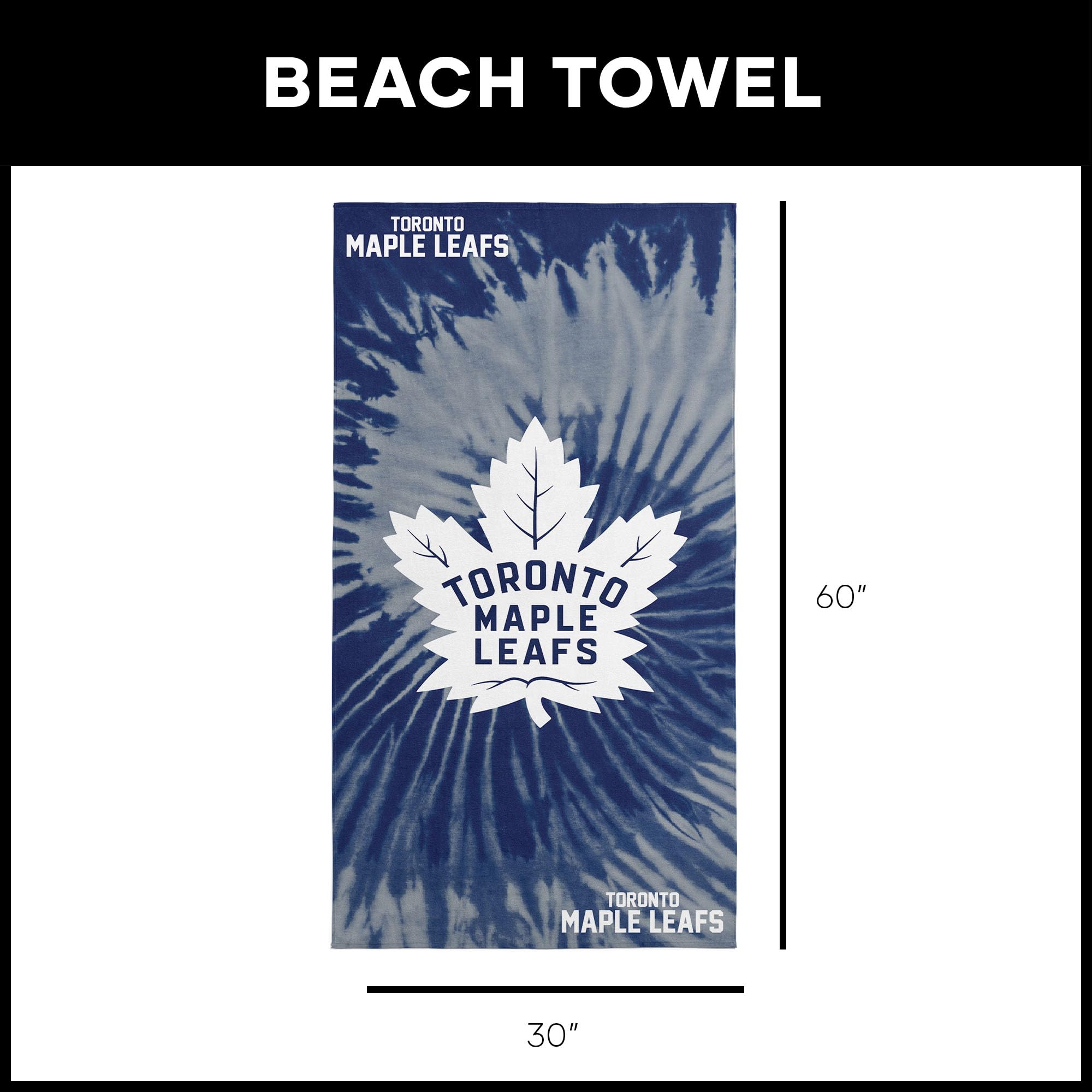Northwest NHL Toronto Maple Leafs Psychedelisches Strandtuch, weich und saugfähig, Pool-Handtuch, schnell trocknend, 76,2 x 152,4 cm