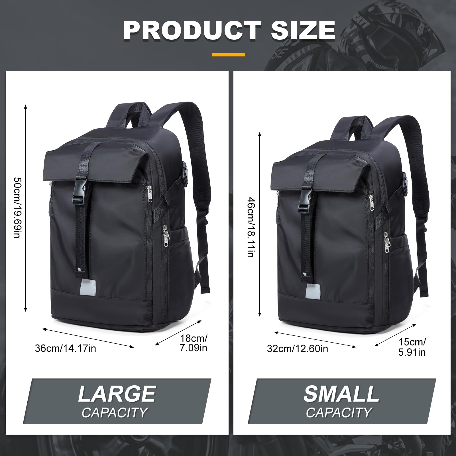 Mochila Moto Hombre Mujer Mochilas para Moto Impermeable Mochila de Baloncesto con Zapatillero Mochilas de Motocicleta Viaje para Laptop Viaje Bolsa Casco Gran Capacidad,Negro