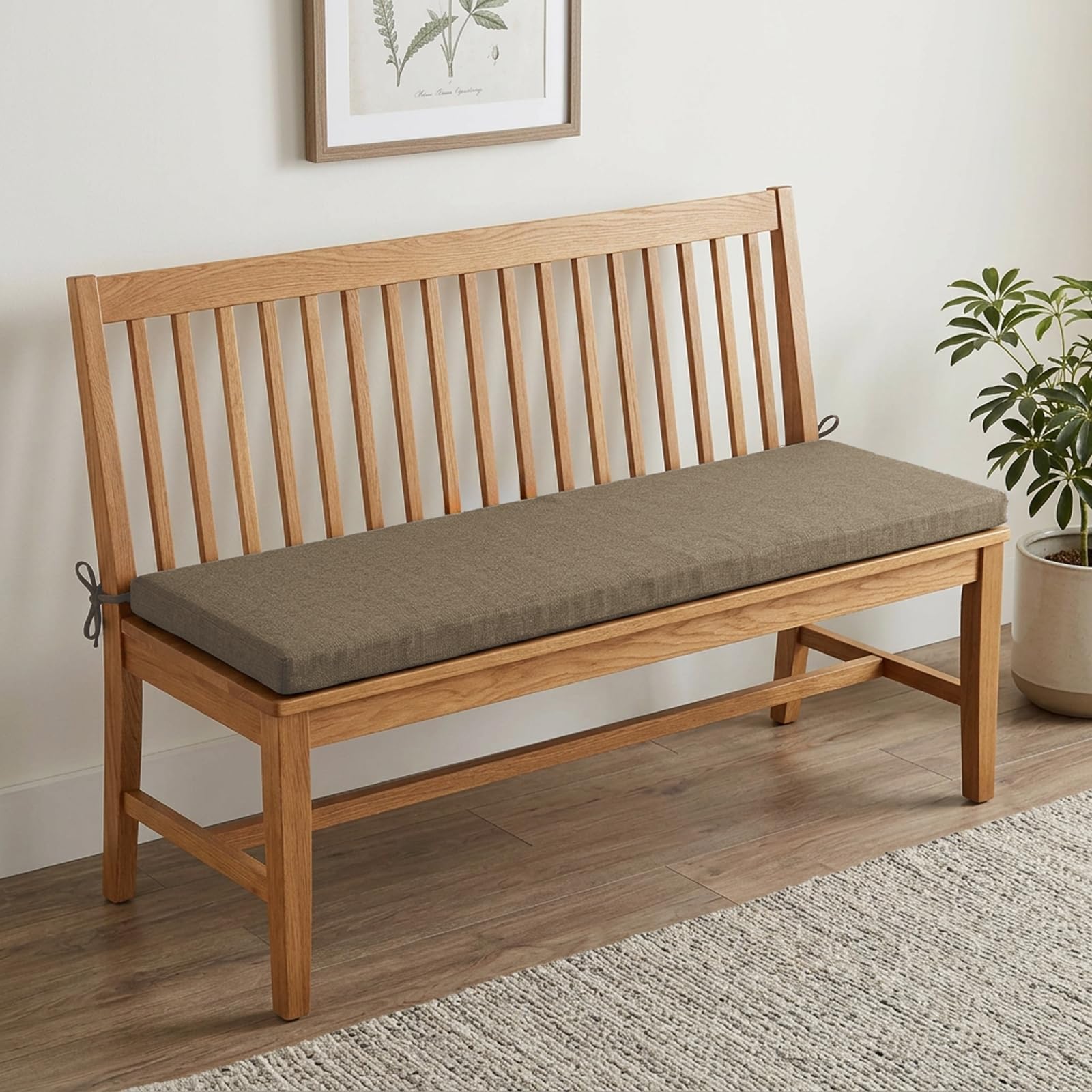 AZMAHT Bench Cushion For Indoor Outdoor Spaces, Linen Fabric, Supportive Foam Core, Non Slip Bottom, Removable Zipped Cover, Washable And Easy Care,N06,100x40x3cm