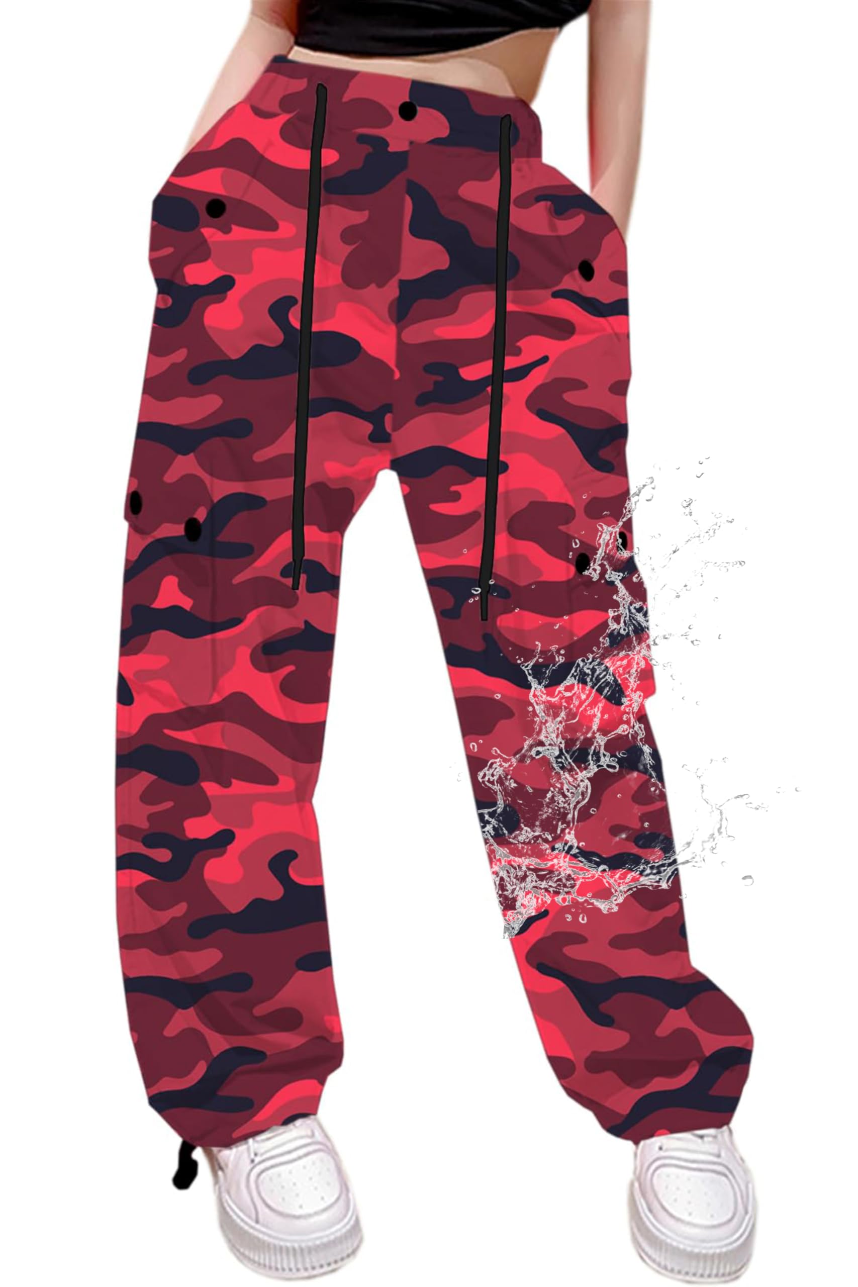 Cromoncent Girls &amp; Women Parachute Cargo Pants, 6Years-3XL