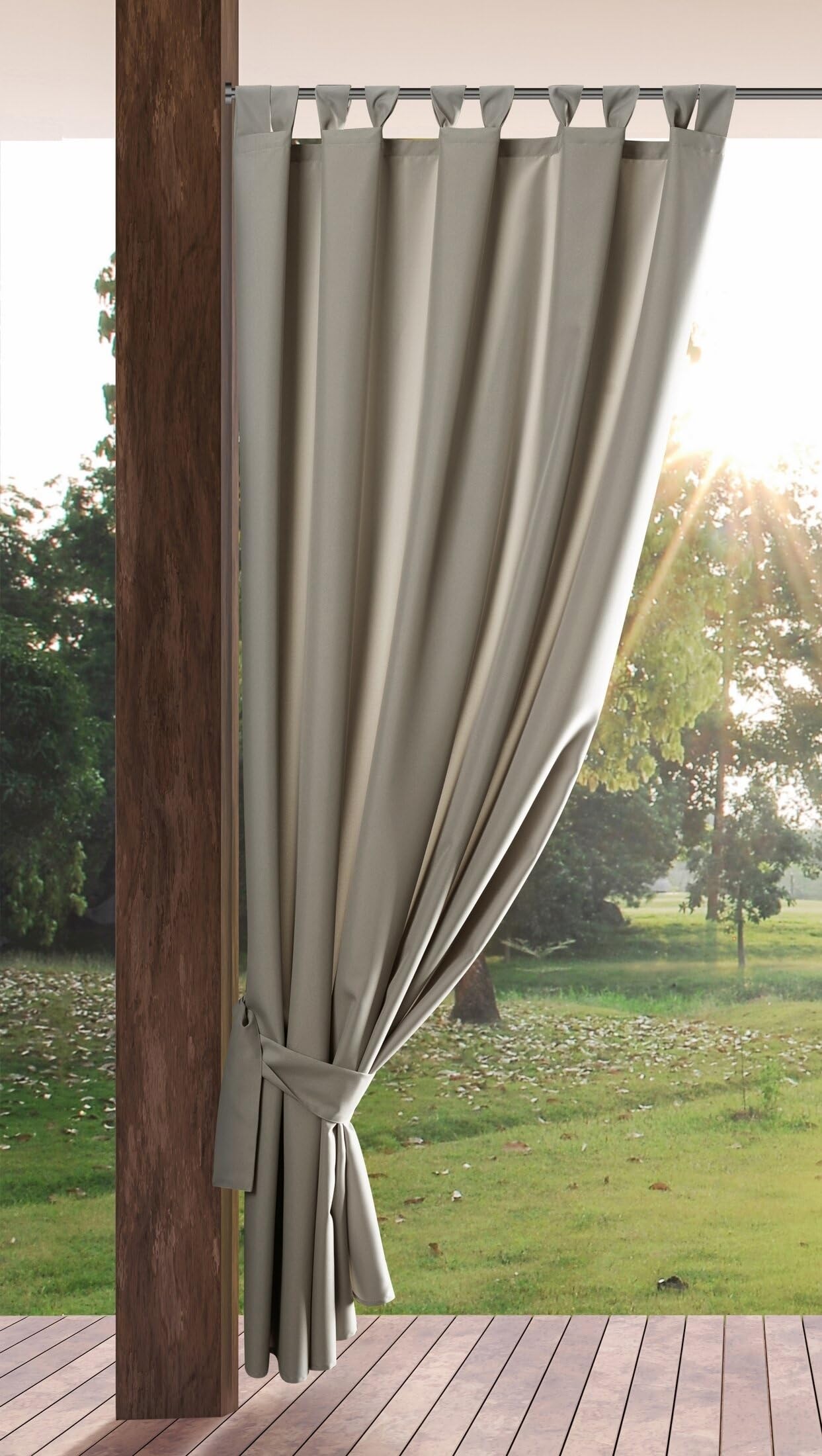 Eurofirany GARDEN Outdoor Curtain with Tab Top, 1 pc. Velcro Fastener, Sun Protection, Privacy Screen, Windproof