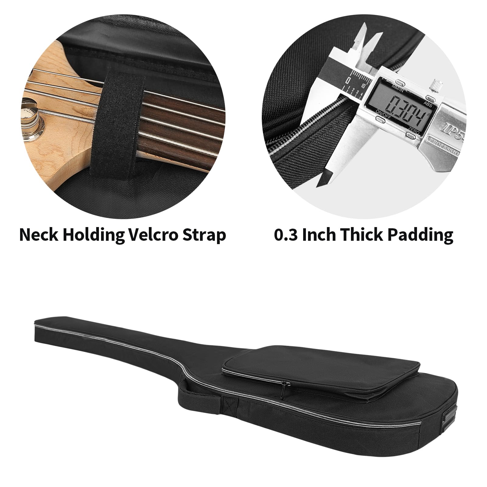 Muscab Bass Guitar Bag 7mm Padding Waterproof Electric Bass Case, Electric Bass