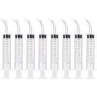 Vista 1 de TecUnite 8 jeringas de riego dental de 12 cc con punta curvada para medición de muelas del juicio, desechable, agua, boca oral, líquida, amígdala