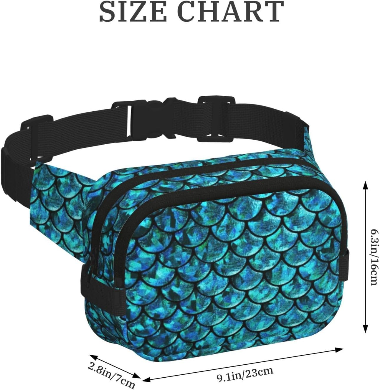Fish Scale. Fanny Pack Belt Bag For Women And Men, Fashionable Waist Pack For Traveling, Hiking
