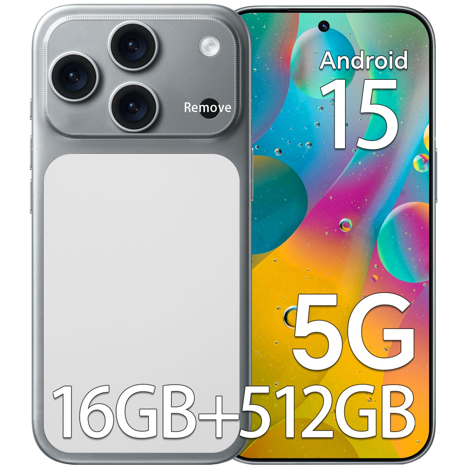 AE17PM 5G Unlocked Phone, Android 15 Smartphone with Snapdragon 888, 16GB+512GB, 5000mAh…
