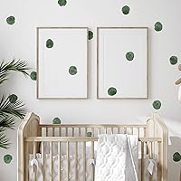 Vista 1 de ROFARSO 120 calcomanías de 2.2 pulgadas, color verde negruzco, acuarela, lunares, calcomanías de pared, calcomanías de bricolaje removibles