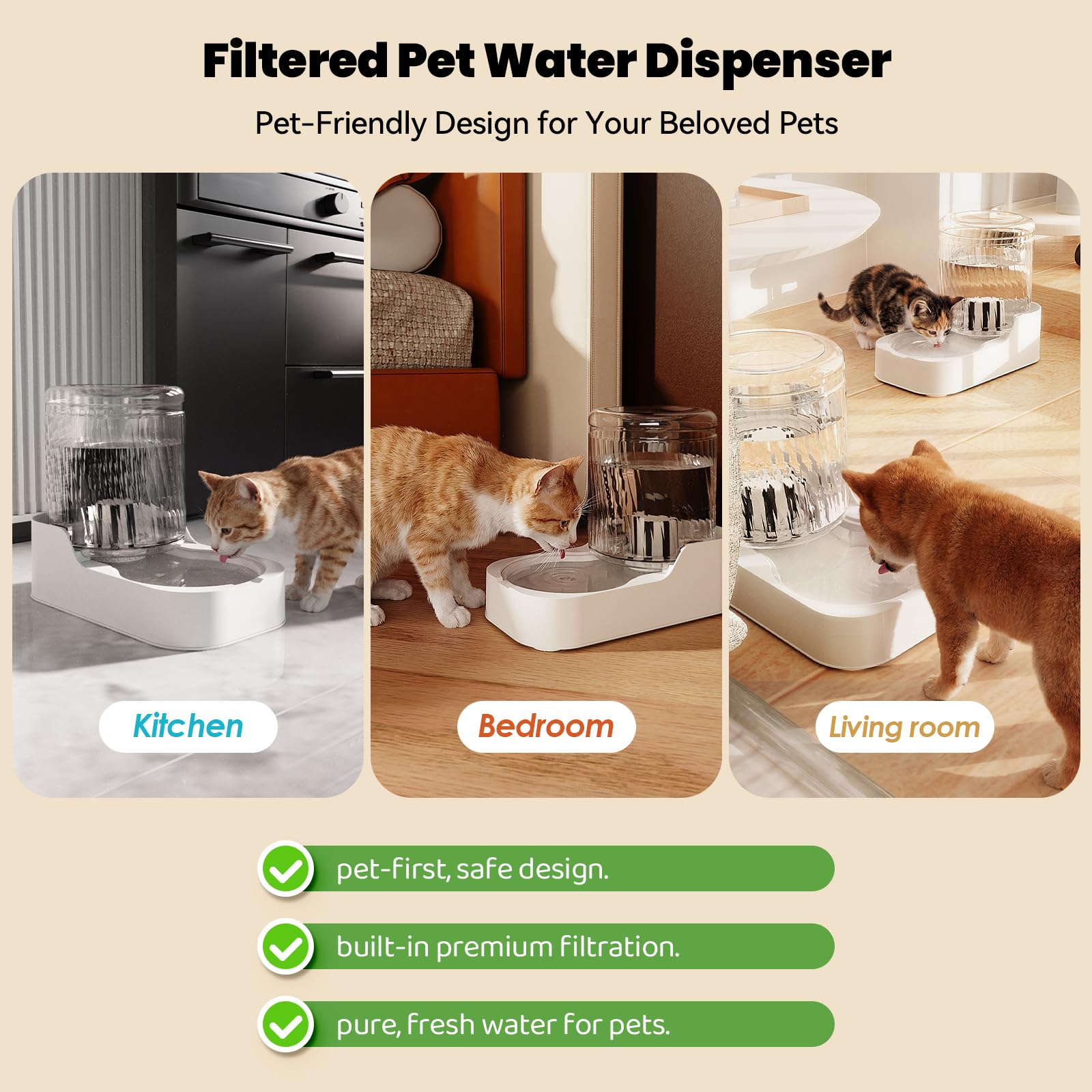 JUNSPOW Distributore automatico di acqua per gatti, ciotola per cani, erogatore d'acqua regolabile, irrigatore automatico per animali domestici per cani e gatti