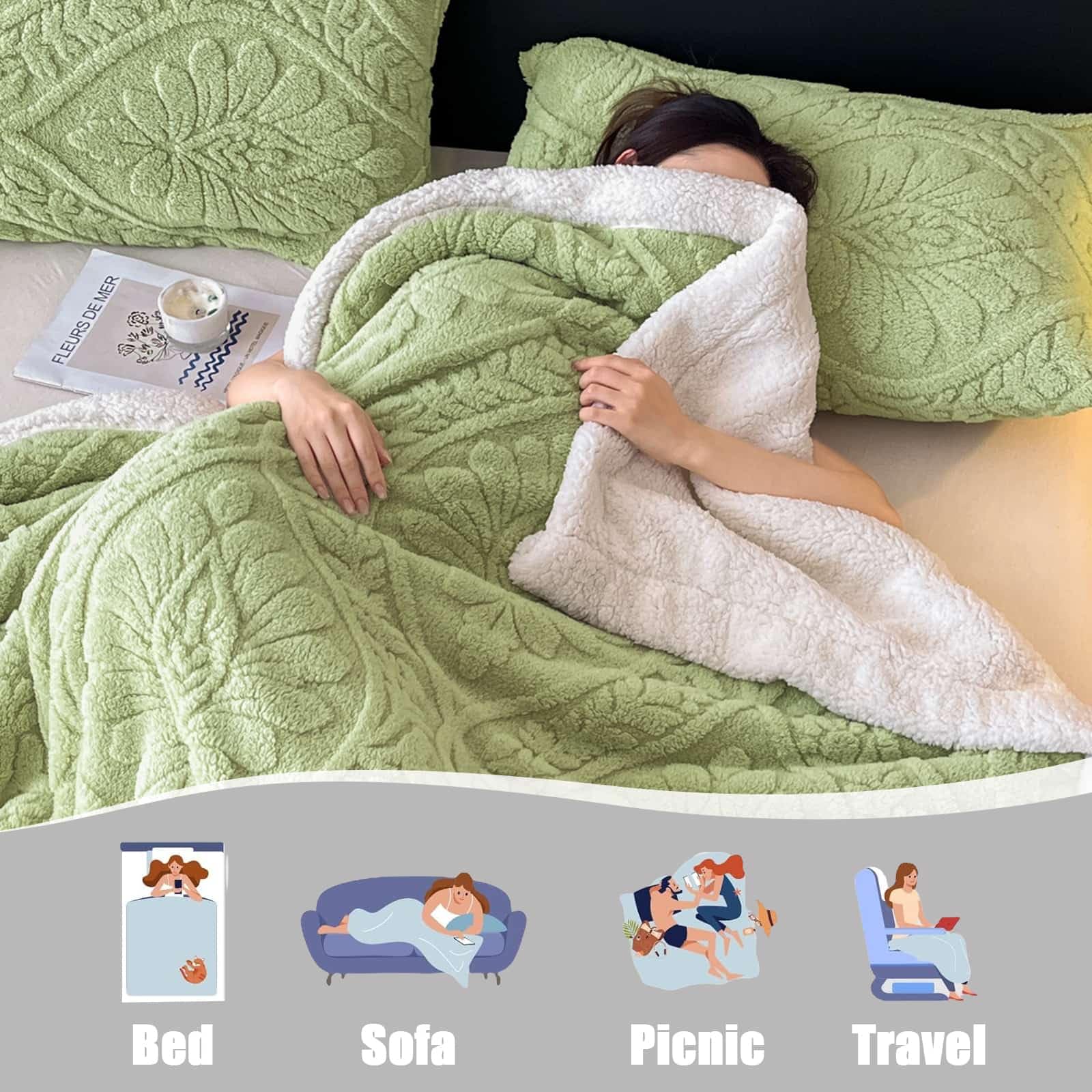 Chickwin Manta Suave Franela, Manta Sherpa Cama 90 105 135 150 160, 7 TOG Sobrecama Felpa Invierno Cálida Microfibra Reversible para Sofa Sillón y Sala de Estar (Color Camello,200x230cm)
