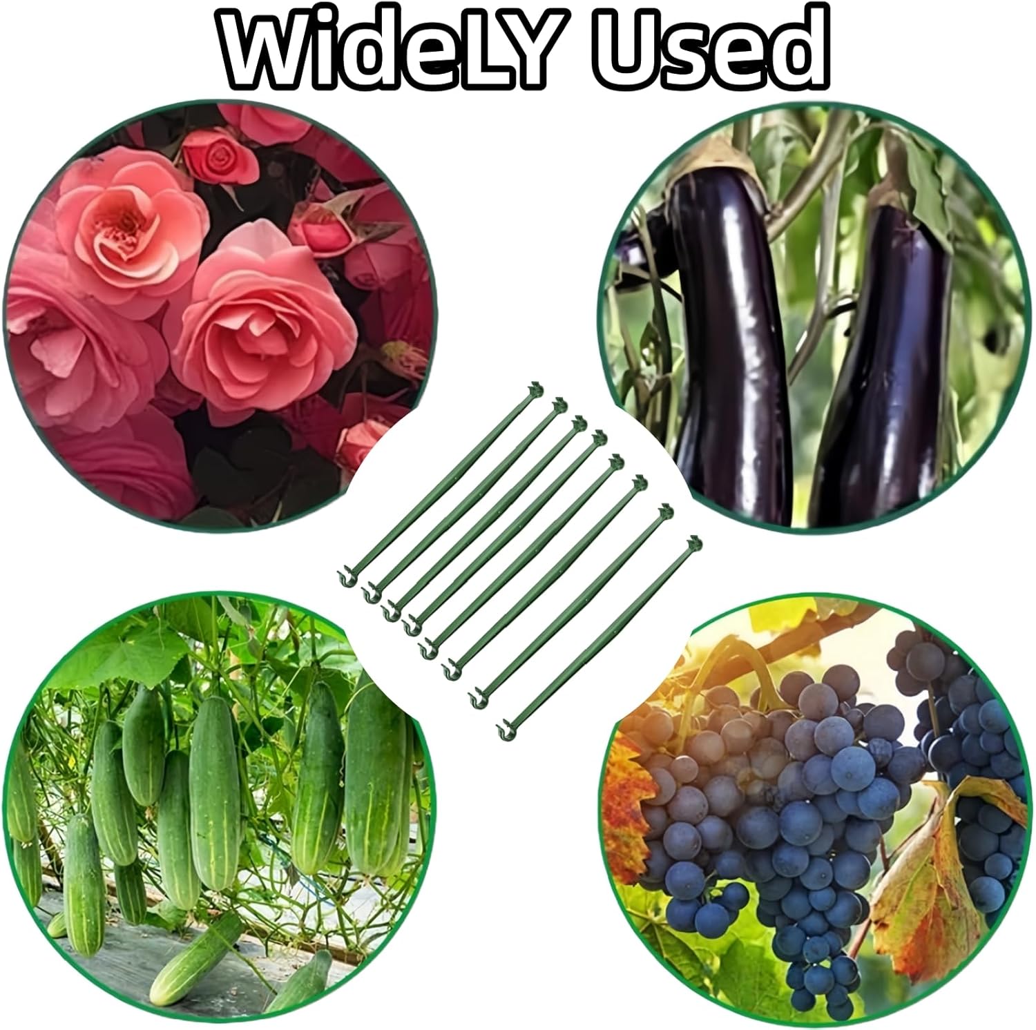 100Pcs Stake Arms for Tomato Cage, 11.8 inch Tomato Stake Connectors, Expandable Support Trellis Connectors for 11mm Stakes for Garden Climbing Plants Vegetables
