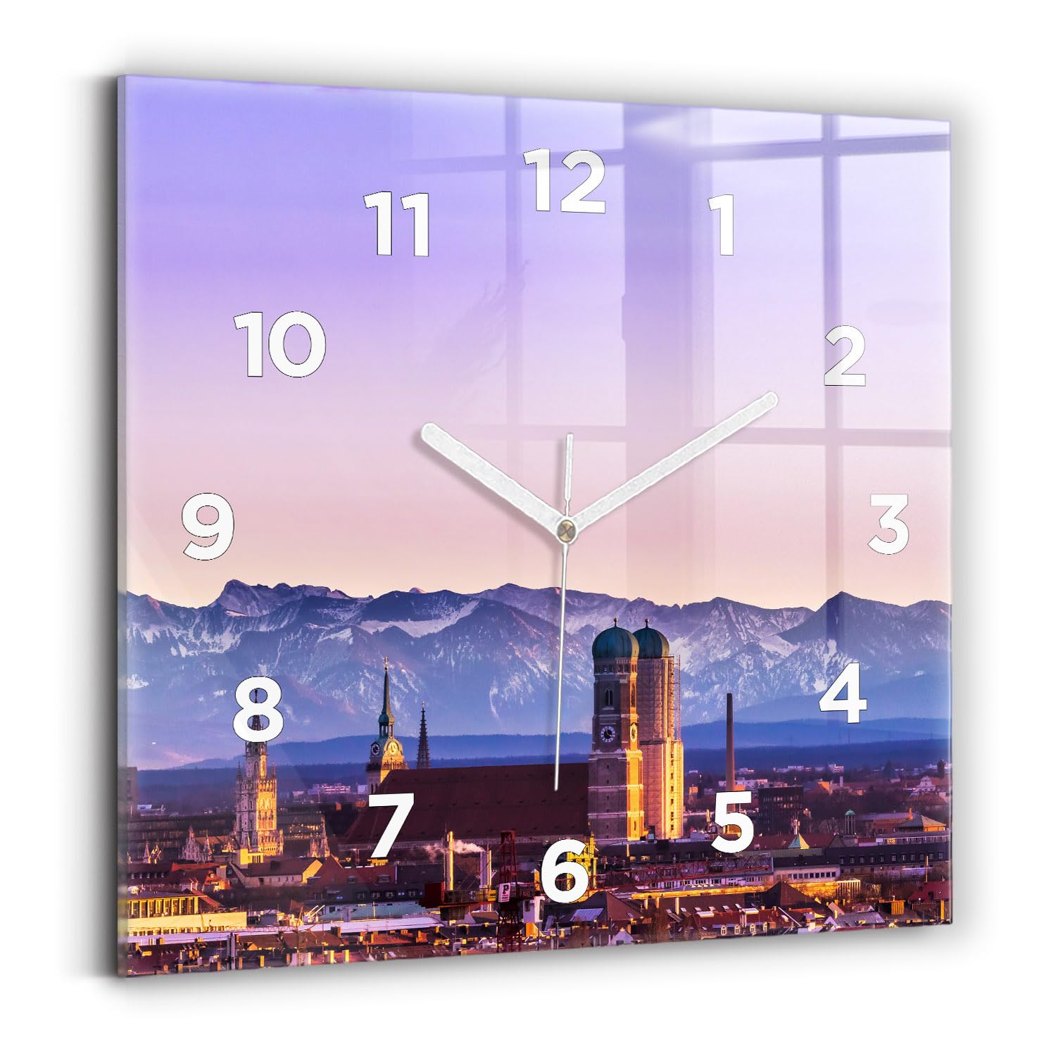 Horloge murale Alpes de Munich Wallfluent pour une ambiance moderne et sereine