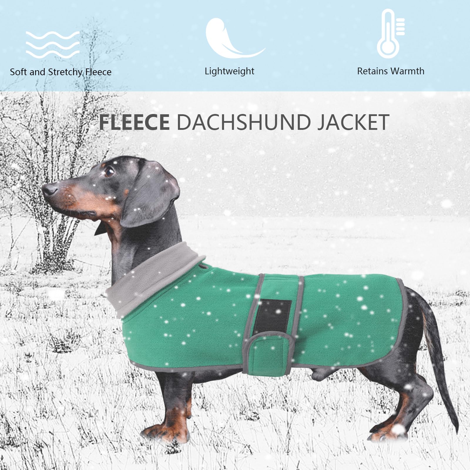 Geyecete dachshund coat with Warm Thermal Quilted, Dog miniature dachshund coats with Warm Fleece Lining - Image 2