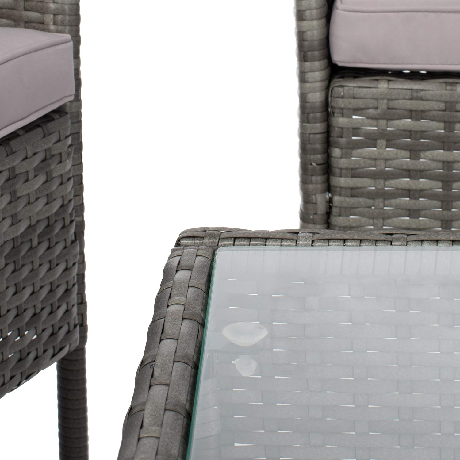 SAFAVIEH PAT7504B Collection Abdul Grey 4-Piece Outdoor Living Patio Set