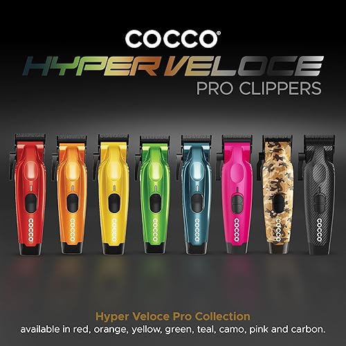 Miniatura 5 de Cocco Hyper Veloce Pro Clipper, Digital Gap Ambassador Graphene Taper Blade Profesional Clipper, Motor BLDC de alto par, totalmente metálico,
