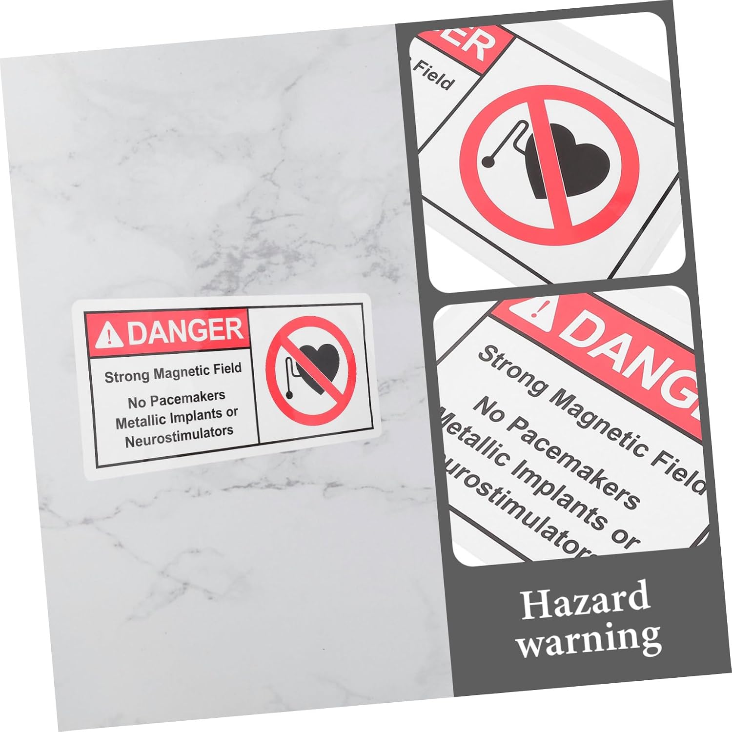 ERINGOGO Magnetic Field Warning Sticker Self Adhesive No Sign Decal Safety Notice for Hospitals and Clinics Easy to Apply Wall Sticker