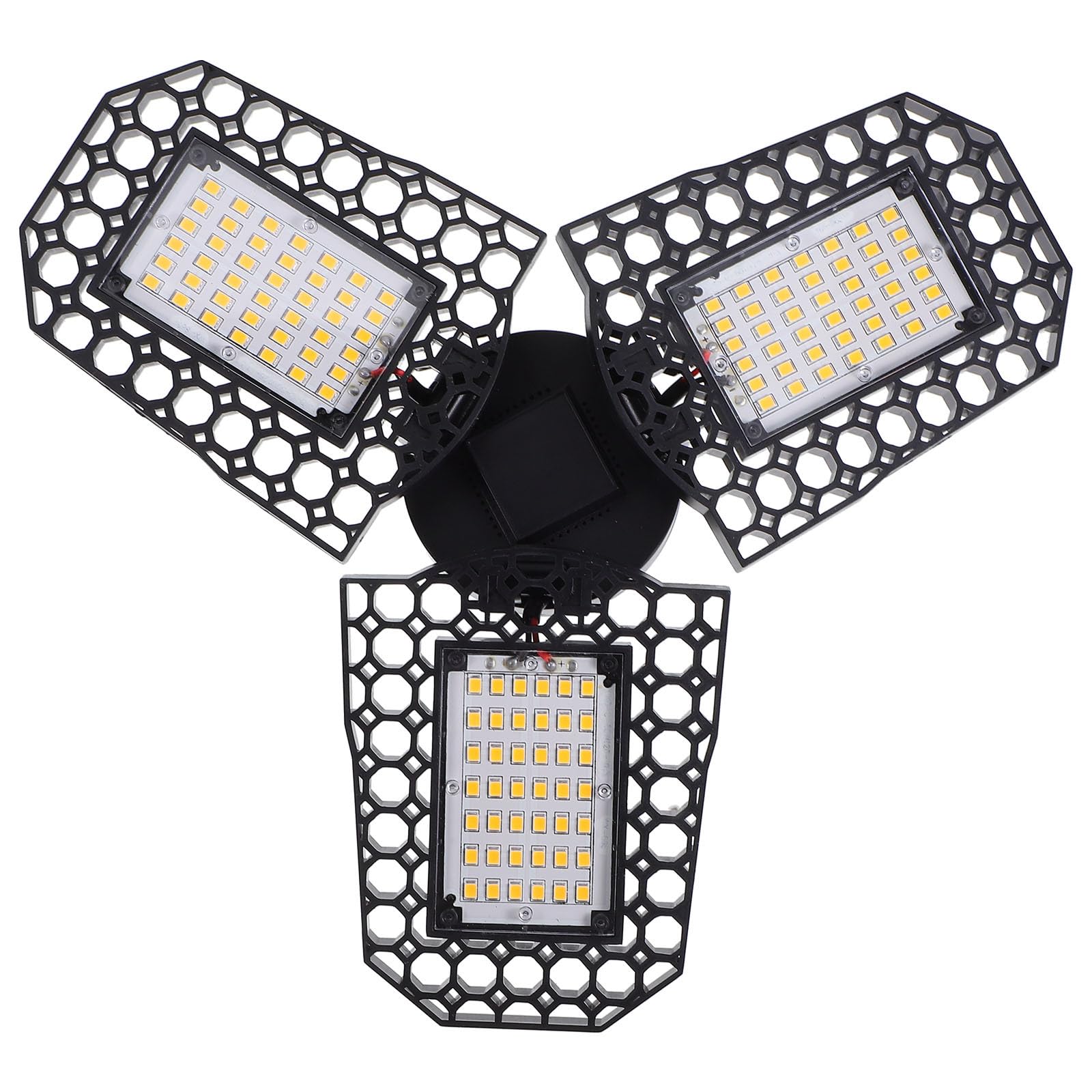 Veemoon LED Folding Workshop Light 60w Warm White Garage Ceiling Lamp Deformable Three-Leaf High Bay Warehouse Lighting Fixture