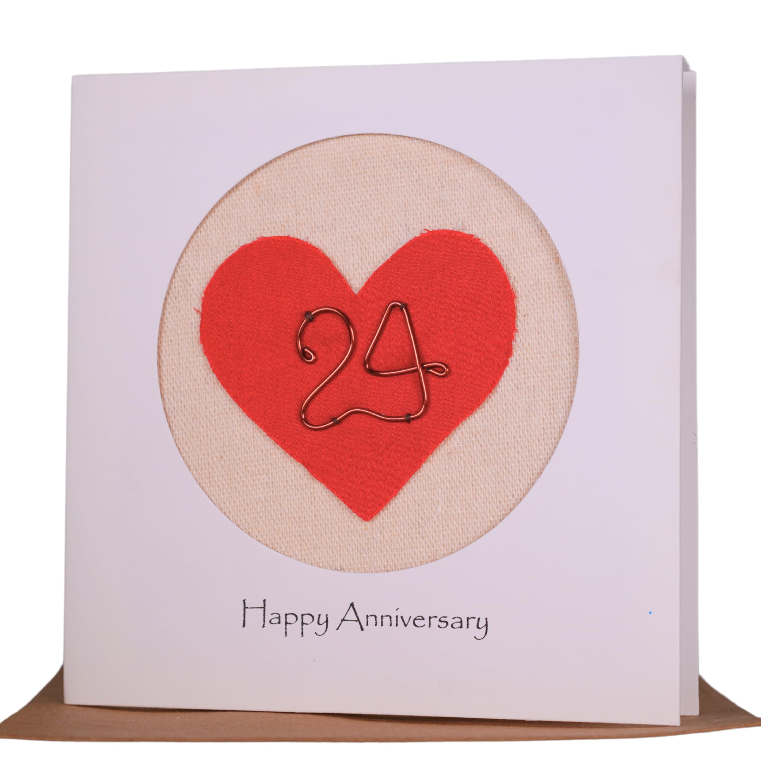 Camellia Bees 24th Wedding Anniversary Card For Her Him, Handmade Anniversary Card for Wife, Husband, Couple((24th)