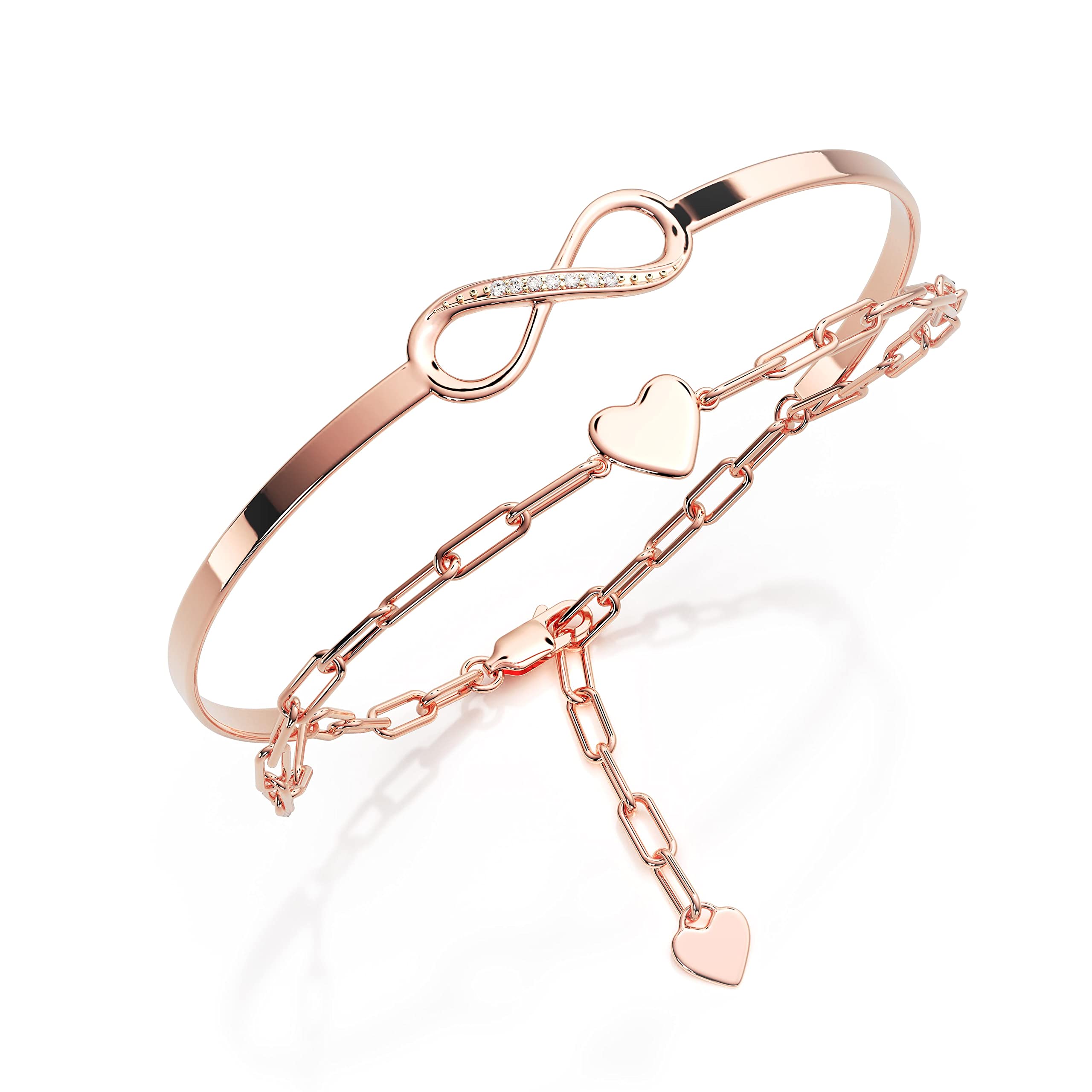 Amoonìc Damen Infinity Armband Only You aus Silber 925 oder vergoldet | Mit Zirkoniasteinen, Unendlichkeits Silberarmband mit gravierbarem Herz