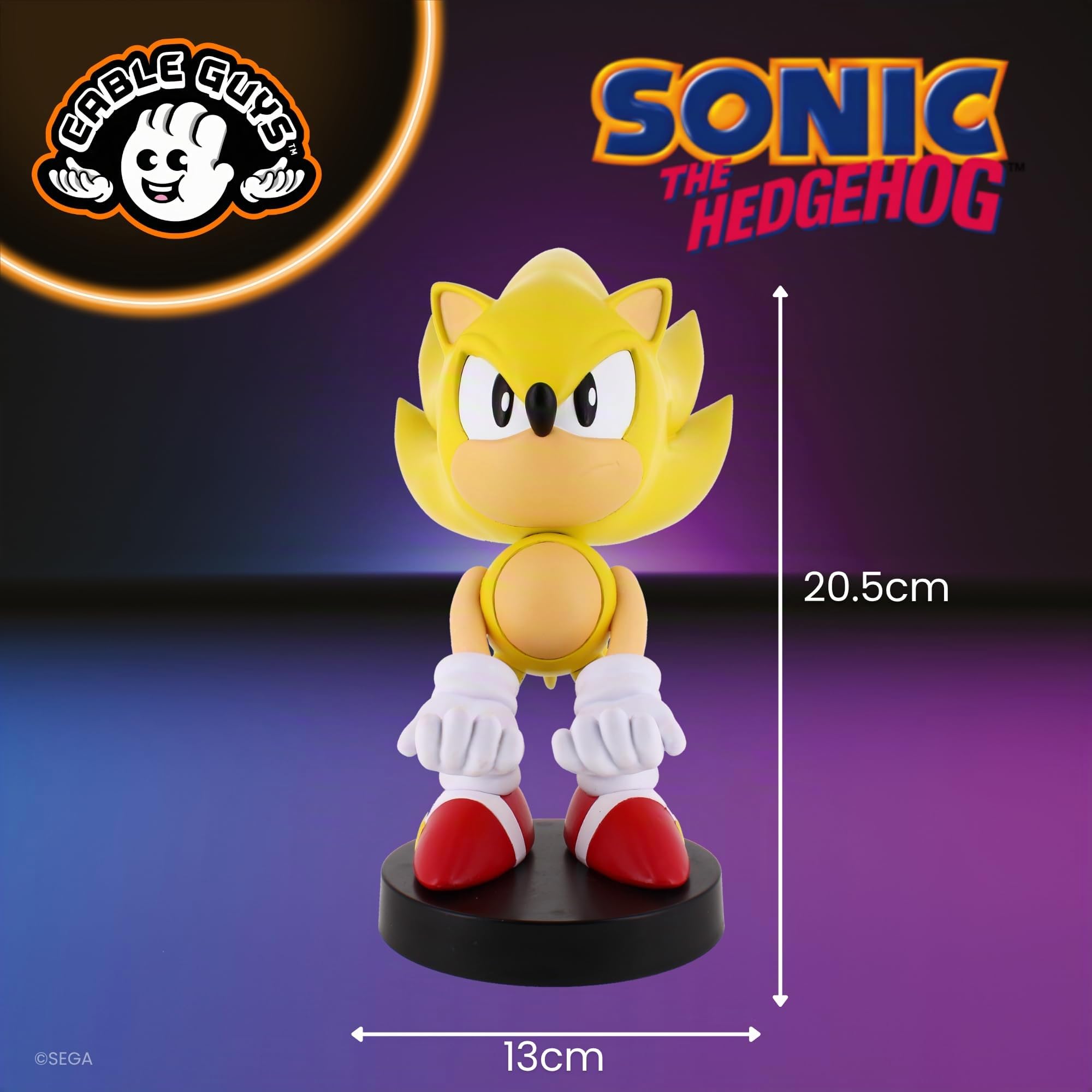 Cableguys Super Sonic Soporte Mando y Movil - Figuras Soporte para movil y Mando, Compatible con Xbox, PlayStation y la mayoría de mandos estándar, Accesorios Escritorio para Setup Gaming