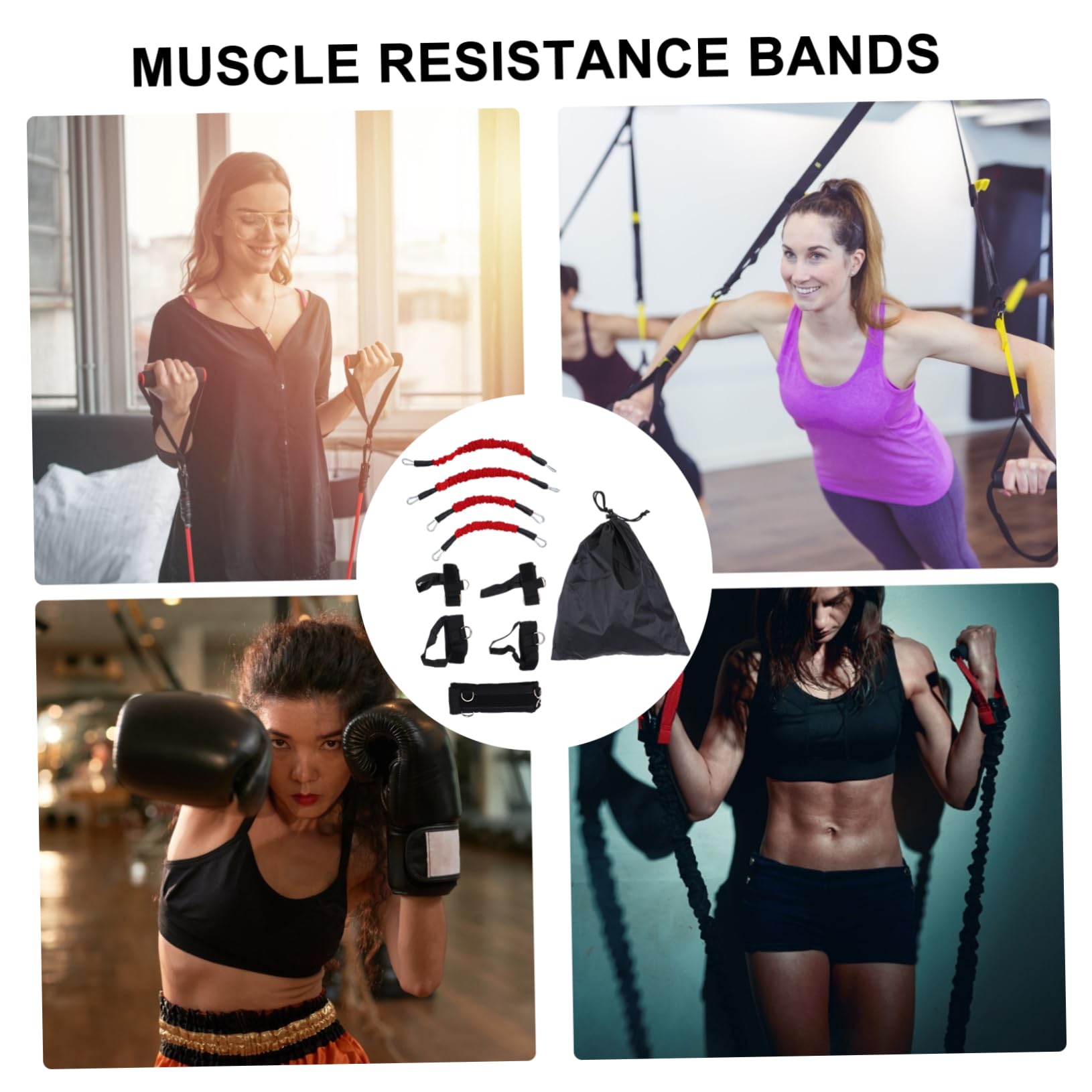 Happyyami Banda de Resistencia de Fitness Bandas de Ejercicio fortalecedor de Agarre de Mano maquinas Gym Material Gimnasio Belt Ligas de Resistencia para Ejercicio Barra de tracción