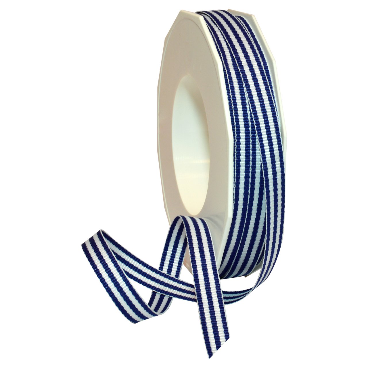Morex Ribbon Striped Polyester Grosgrain Ribbon, Party Decorations, Gift Wrapping, Fun Patterns, 3/8" by 20 yd., Royal Blue