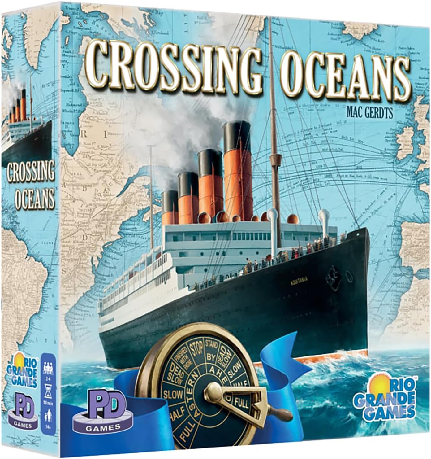 Rio Grande Games Crossing Oceans: Economic Strategy Maritime Board Game for 2-4 Players, Ages 14+, 19th Century Trading Game with 45-90 Minute Gameplay
