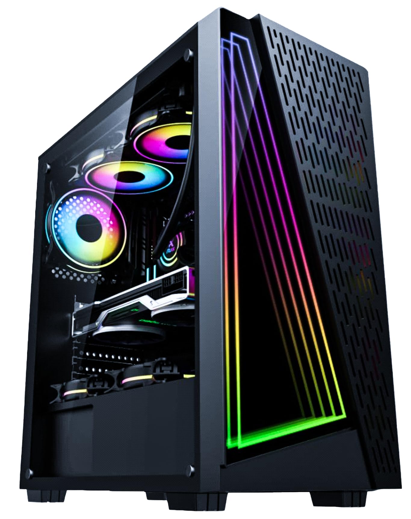 Consistent Auralight Gaming Cabinet 2011 | Support : Micro ATX/ATX/ITX | RGB LED Infinity Light Panel | with Tempered Glass Side Panel-picture-34