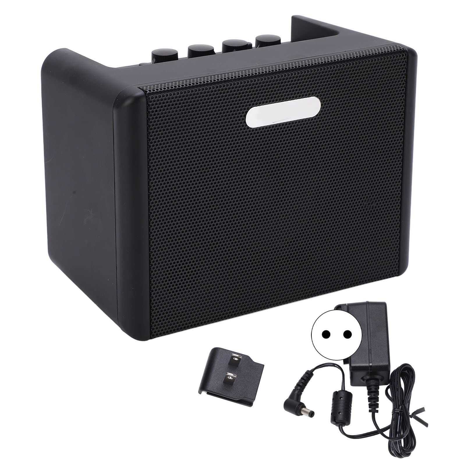 RiToEasysports Amplificador de Guitarra, Mini Altavoz de Guitarra de 4,2 W con Canales de Distorsión Limpios Efecto de Retardo de Toque para Estudio de Interpretación de Práctica (Enchufe Europeo de