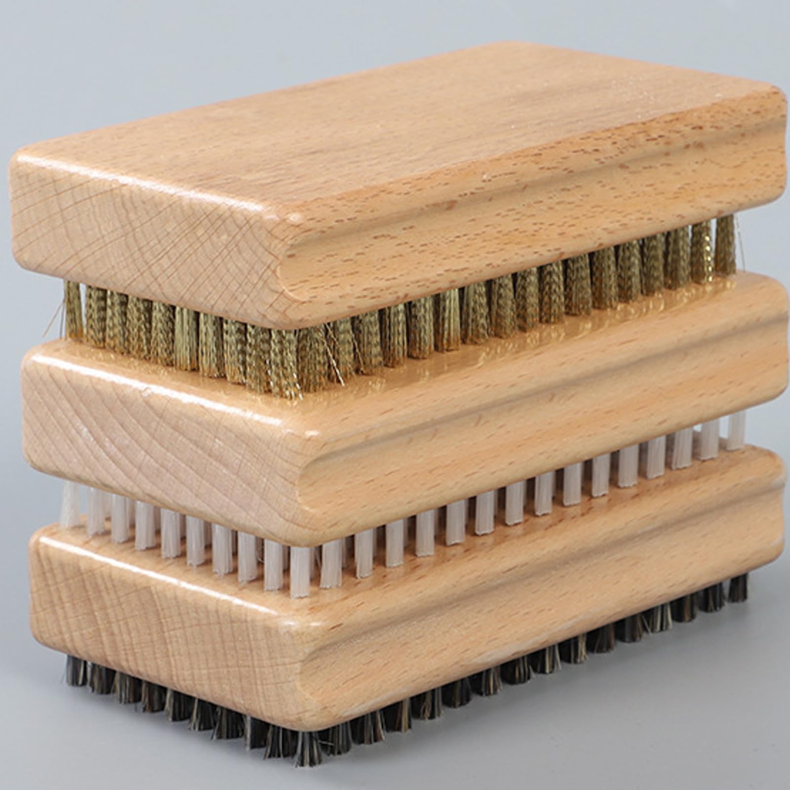 GAOUTO Lot de 3 brosses à cire pour snowboard 12,5x7x3,5 cm nylon crin cheval cuivre