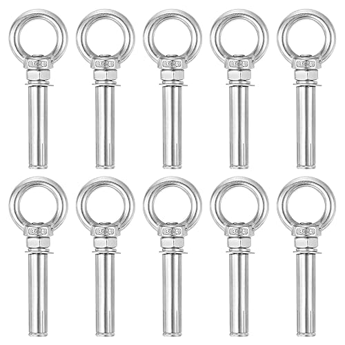 Miniatura 108 de uxcell Aro de elevación de la expansión, 5pcs M8x100mm 304 tornillo de expansión de acero inoxidable con anillo de ojo para pared de ladrillo