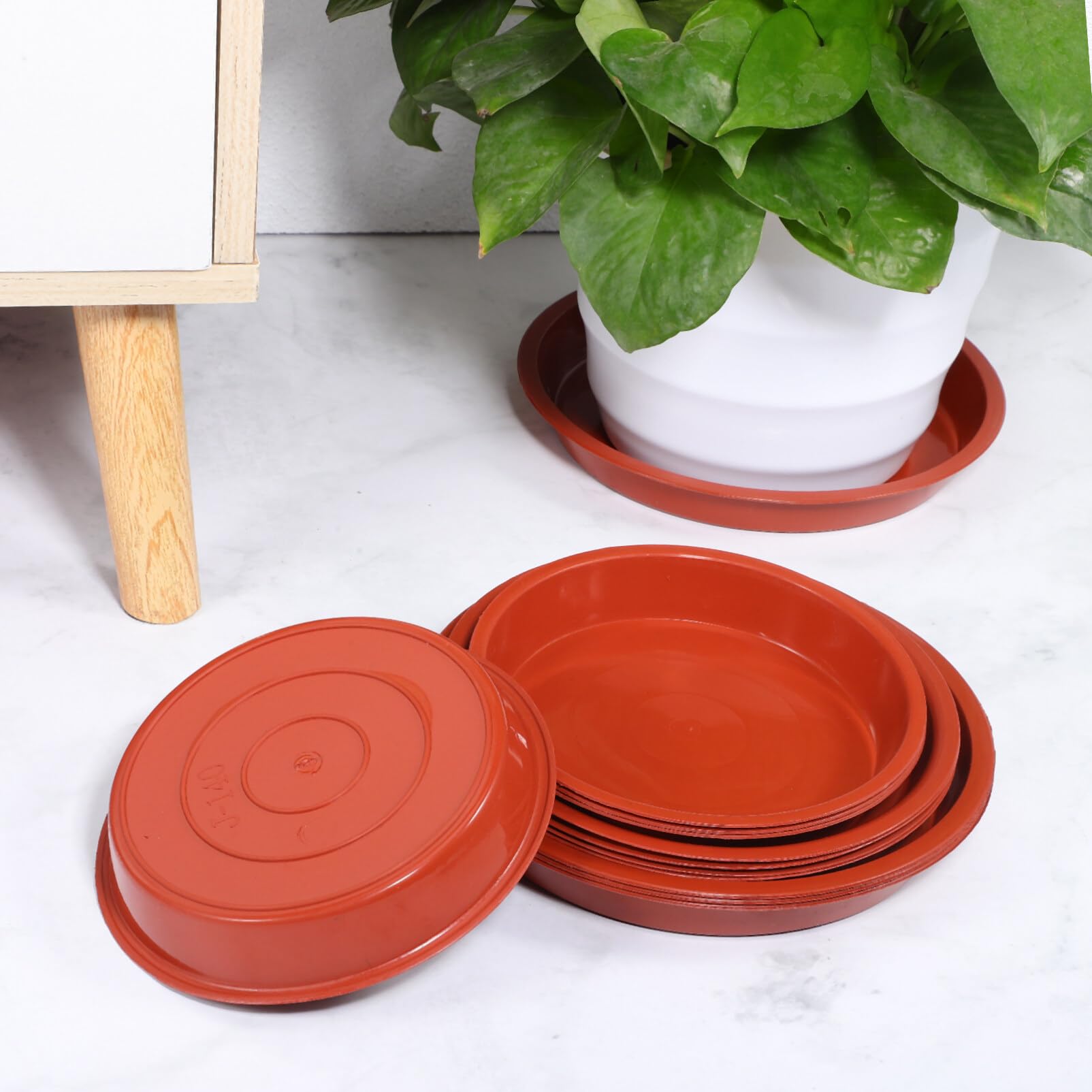 Toddmomy 12pcs Flower Pot Trays Bonsai Tray Pot Drainage Tray Plant Saucers for Indoors Outdoors(3 Sizes,4pcs for Each Size) - Image 4