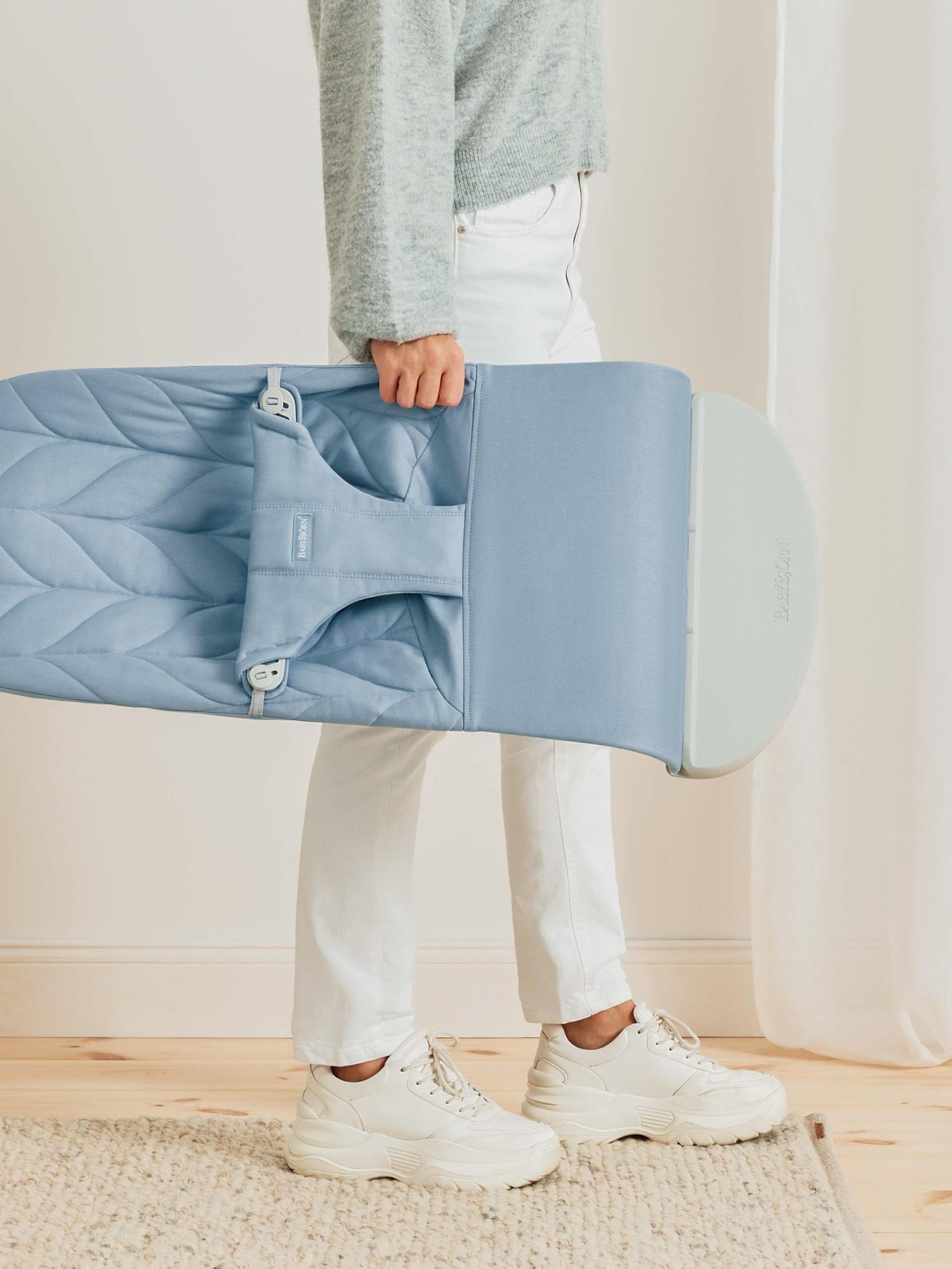 BabyBjörn Transat Bliss, Tissé, Matelassage pétale, Bleu
