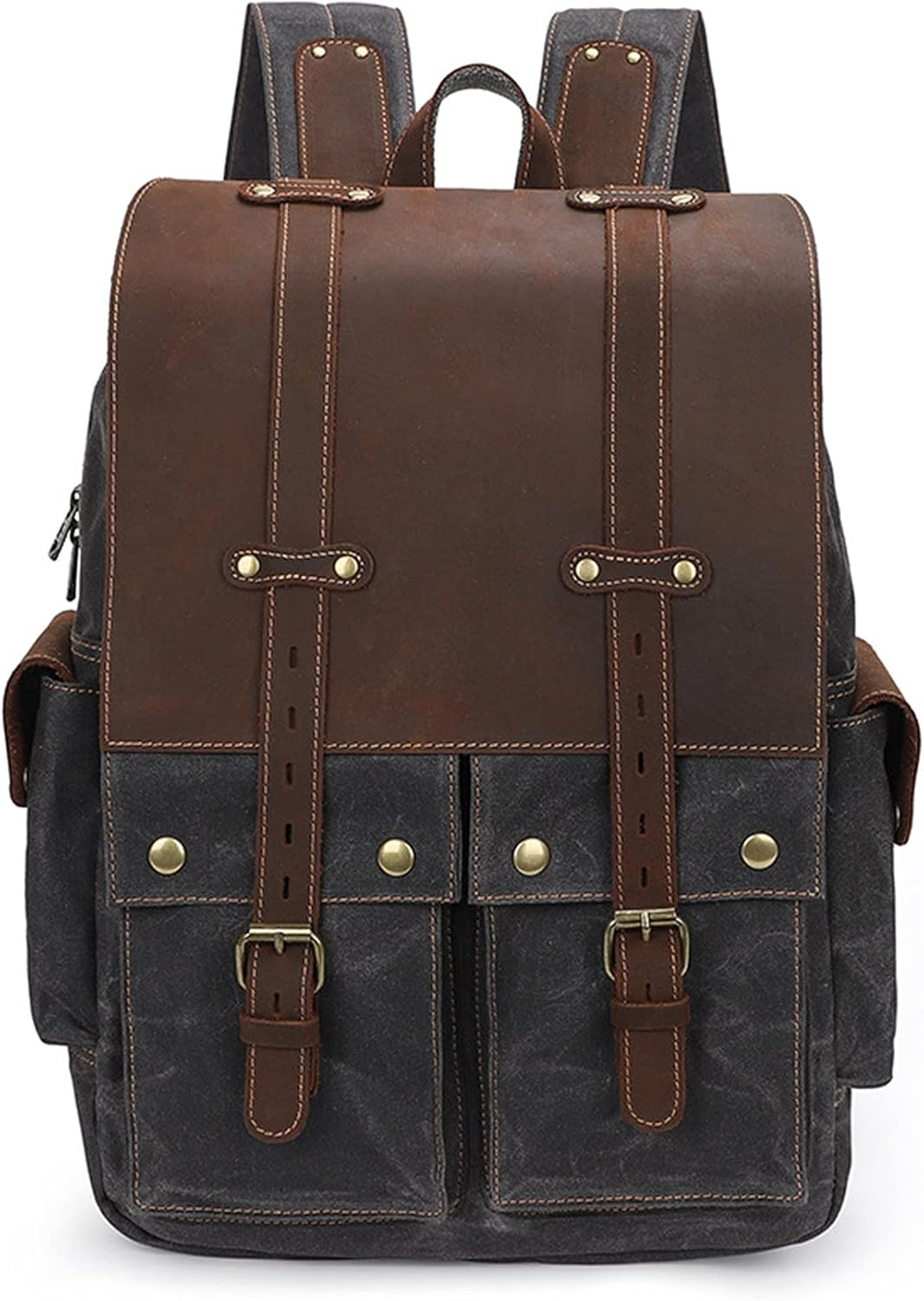 Casual Grande Capacità Fotocamere Zaino Zaino della fotocamera DSLR da uomo Vintage cerata in tela cerata borsa a tracolla 15.4” laptop all’aperto zaino escursionismo viaggio daypack daypack Multifu