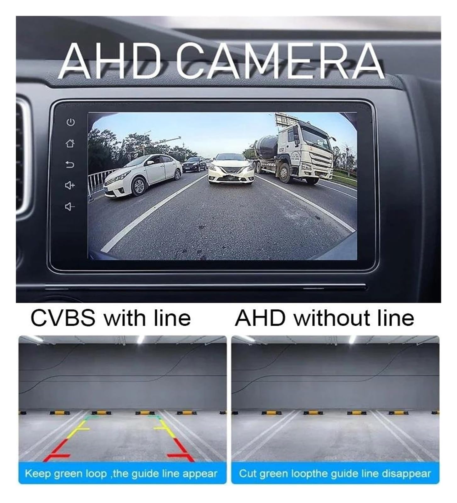 Cámara visión Trasera para Peugeot para Bipper MK3 (2007-2018) con AHD, CVBS y función de estacionamiento Cámara Marcha Atrás Visión(Power Relay Set)