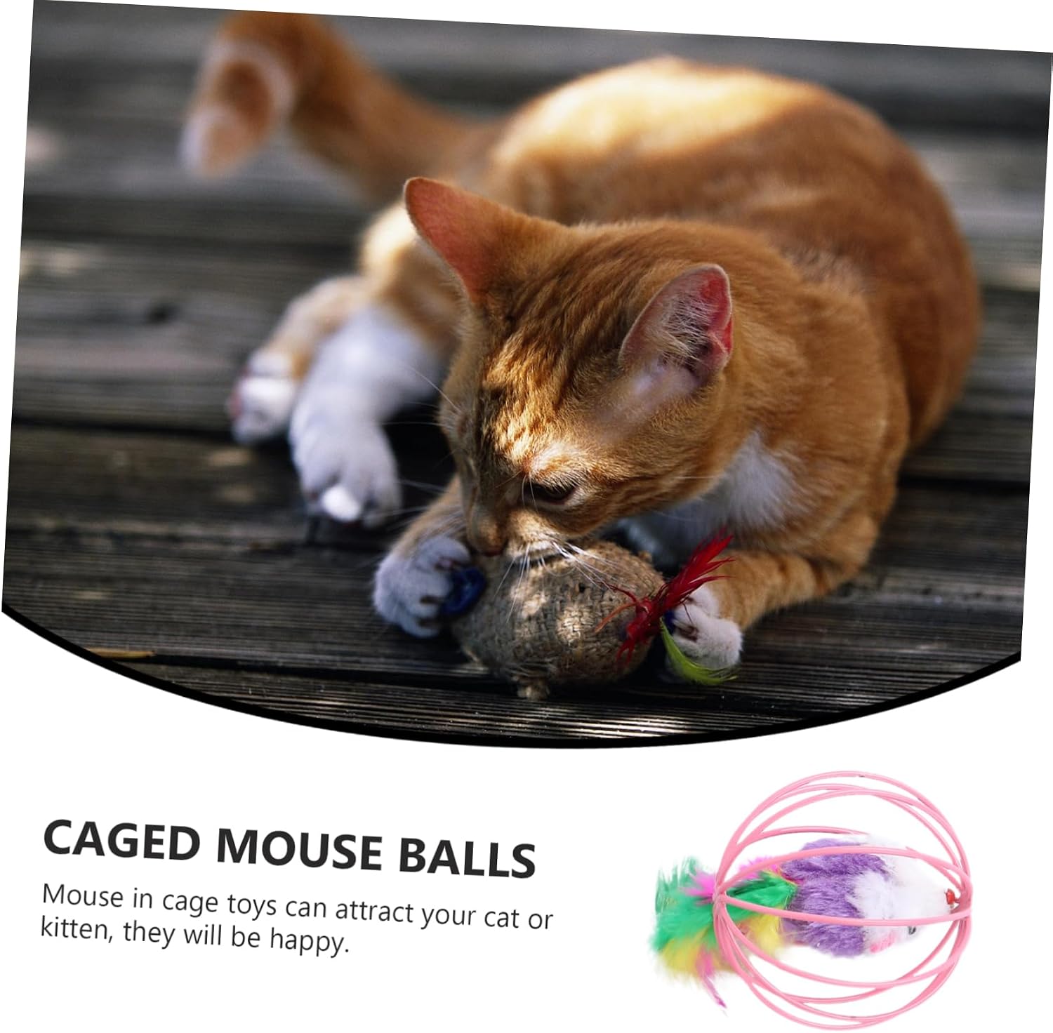 Kisangel 5pcs Plush Mouse Cage Toy for Cat Interactive Cat Toys Soft and Safe Teasing