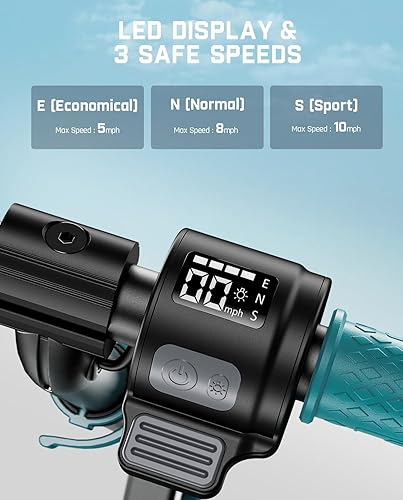 Miniatura 3 de C9 Apex Electric Scooter for Kids Ages 8-12, Bluetooth Music Speaker, Colorful Rainbow Lights, 5810MPH, 5 Miles Range, Adjustable Height, Foldable,