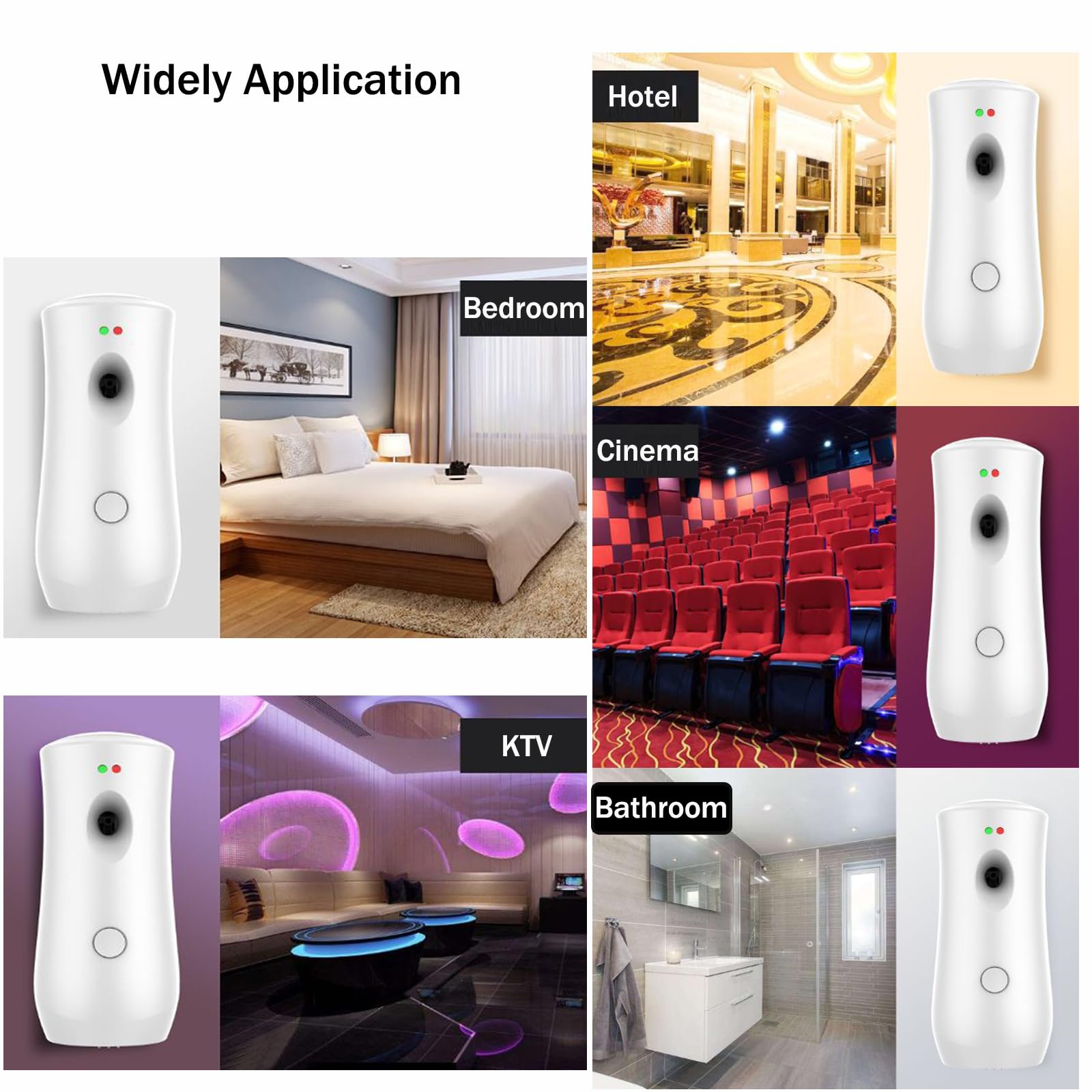 iFCOW Automatischer Lufterfrischer Spender, 3er Pack Wandmontage oder freistehend automatischer Lufterfrischer Spender verstellbares Parfümspray Aromatherapie Maschine für Zuhause Hotel