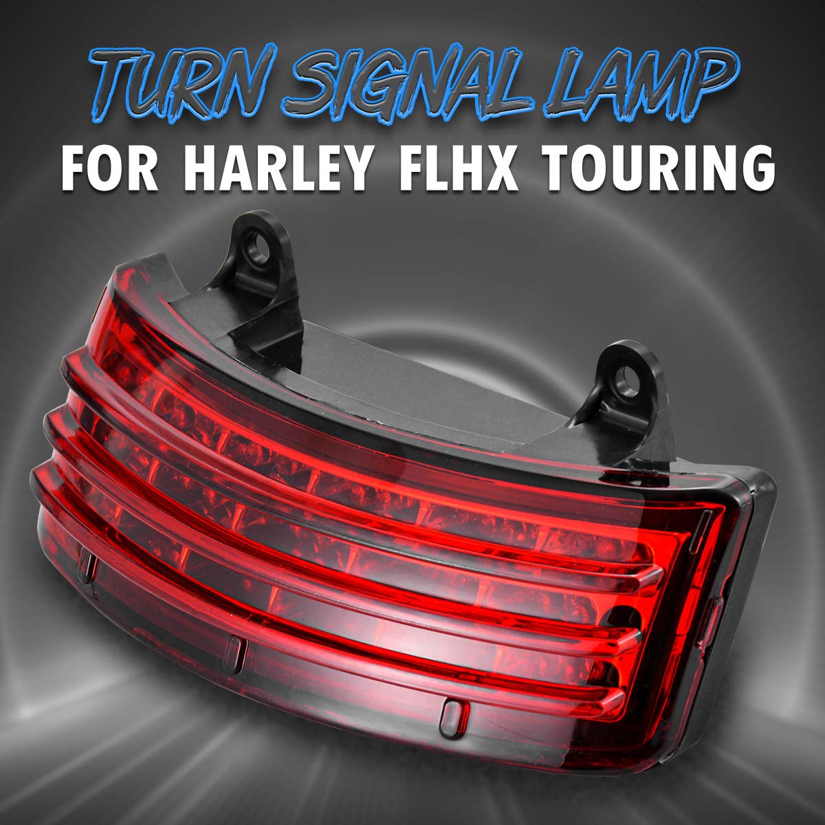 Fanale Posteriore per Motocicletta Tri-Bar Parafango Posteriore Luce del Freno a LED con Indicatore di Direzione e Luce di Marcia per H-arley FLHX FLTRX Street Glide Touring - Lente Rossa