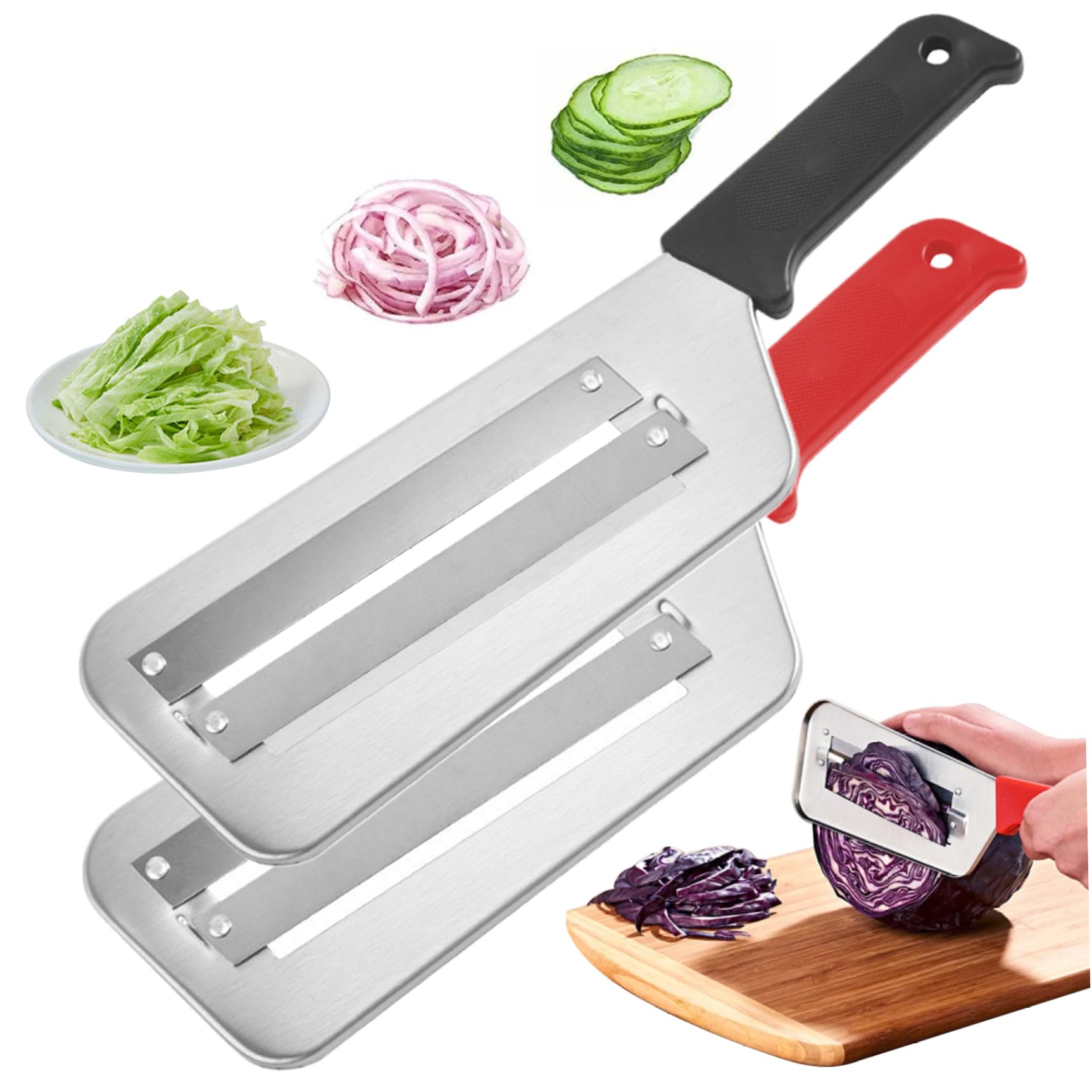 Hachoir à Chou Manuel Avec 3 Lames Inox - Découpe 5 Kg En 5 Min - Idéal Pour Salades, Coleslaw, Légumes