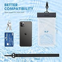 Vista 2 de GRIFEMA Funda impermeable para teléfono, paquete de 2 fundas impermeables para teléfono IPX8, transparente, para pantalla de natación, bolsa