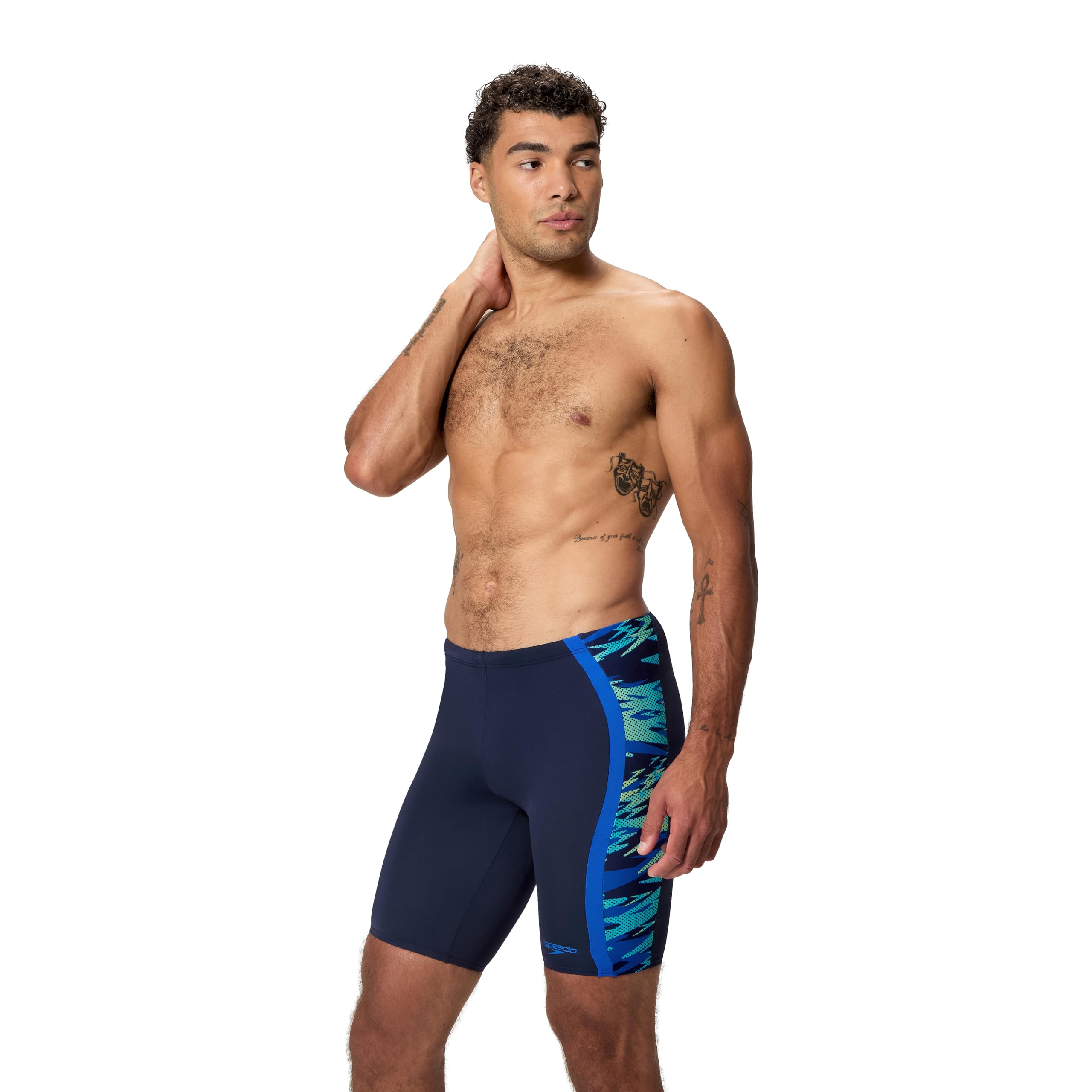 Speedo Men's Hyperboom Splice Jammer, Peacoat/Deep Sapphire, 36